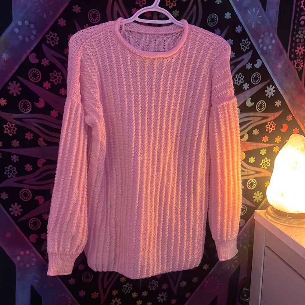 heavy weight pink knitted sweater